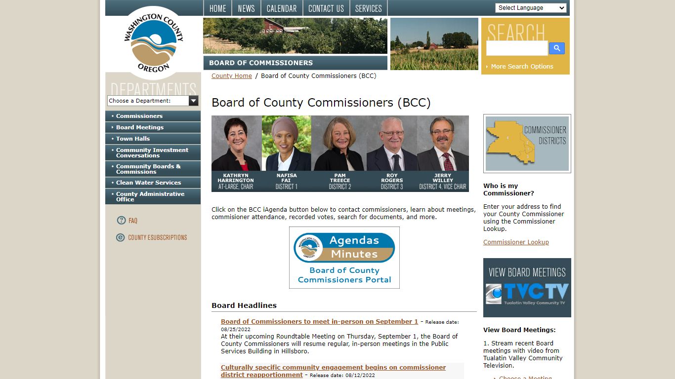 Board of County Commissioners (BCC) - Washington County, Oregon