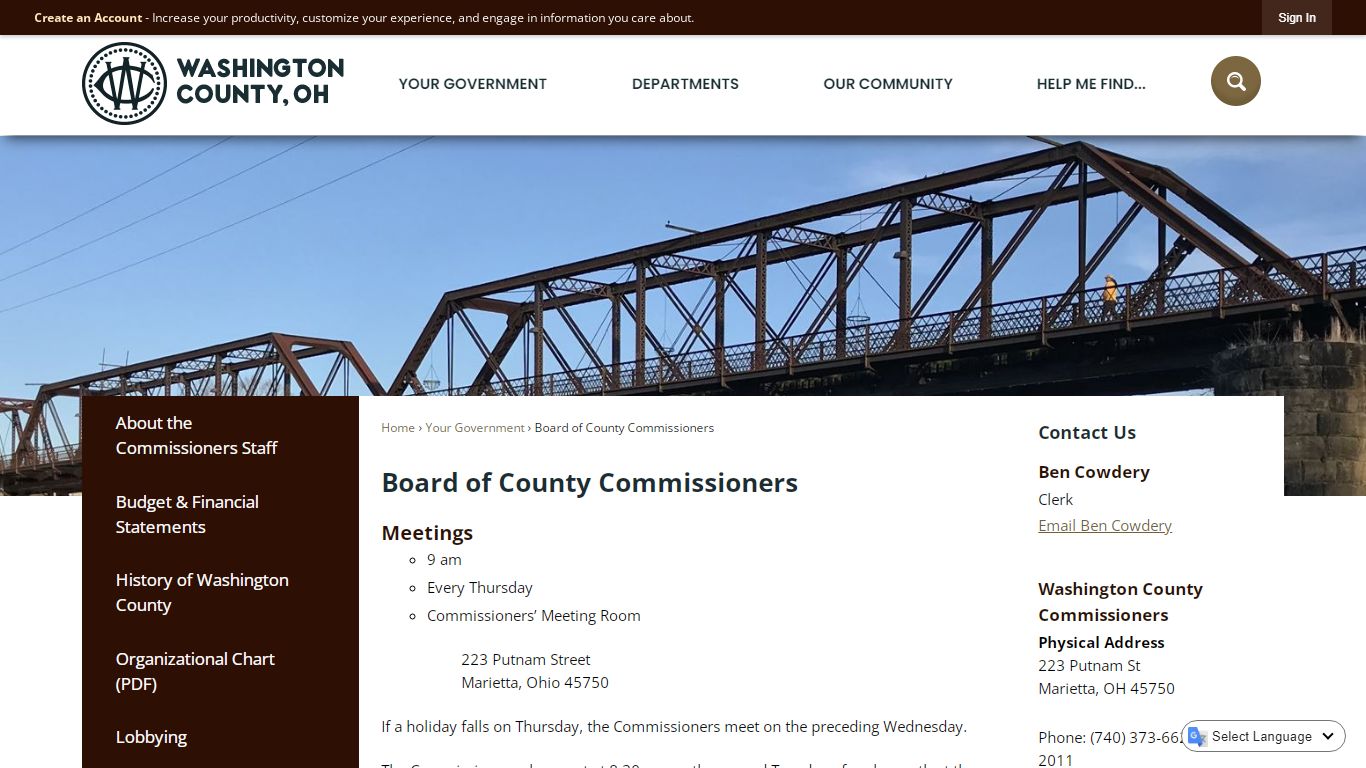 Board of County Commissioners | Washington County, OH - Official Website